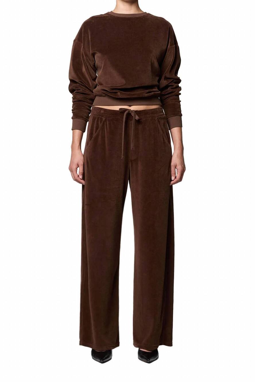 NEW CITIZENS OF HUMANITY vintage velour crewneck top in cammello